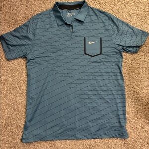 Nike Men's Teal Polo Shirt with Black Accents